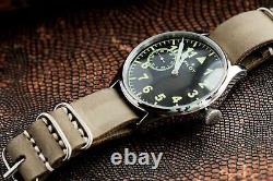 Raketa Russian watch Pilot Wrist Watch Mechanical Men's + New Leather Strap