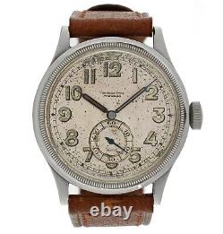 Rare Swiss 37.5mm Steel MOVADO Pilot Chronometer, Ref. 12717, Cal. 75, 1936s