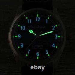 SAN MARTIN SN0034-Q-D Automatic Black Dial Cusn8 Bronze 37mm 10ATM Pilot Watch