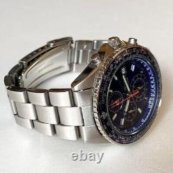 SEIKO Pilot Flightmaster Chronograph 100M Men's Wristwatch Blue 7T92-0CF0 Quartz