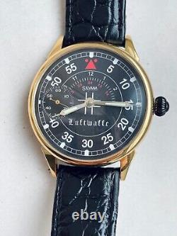 SILVANA Vintage 1930`s MILITARY PILOT 14K Gold Plated New Cased Swiss Men Watch