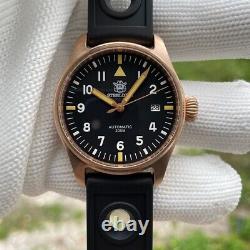 STEELDIVE Men Pilot Watch Bronze Automatic Mechanical Wristwatch 20Bar Luminous