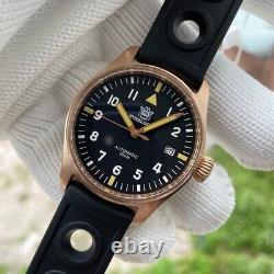 STEELDIVE Men Pilot Watch Bronze Automatic Mechanical Wristwatch 20Bar Luminous