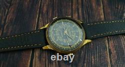 STOPWATCH WWII 40's MILITARY PILOT 39mm VINTAGE RARE SWISS WATCH
