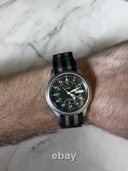 Seiko 5 7S26A Military Green Dial Stainless Pilot Automatic Watch 7S26-02J0