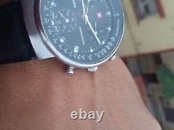 Swiss Militaire Watch chronographe pilote Vintage Watch Quartz Rare 90s