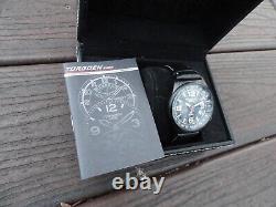 Torgoen T5 Swiss Quartz GMT Leather Strap Pilot Watch