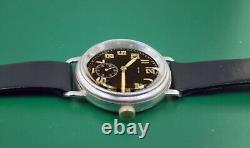 Vintage 1930's WWII Military Pilots Bomber Aviator Watch 37mm HELBROS Super Rare