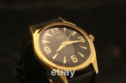 Vintage 1970's serviced HMT Pilot 17J military black dial men's wristwatch WOW