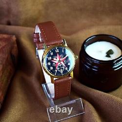 Vintage Military Watch Pobeda Red Star Antique Soviet Pilot Mechanical Watch