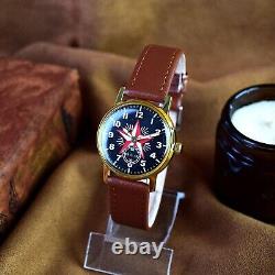 Vintage Military Watch Pobeda Red Star Antique Soviet Pilot Mechanical Watch