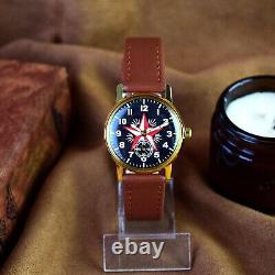 Vintage Military Watch Pobeda Red Star Antique Soviet Pilot Mechanical Watch