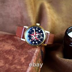 Vintage Military Watch Pobeda Red Star Antique Soviet Pilot Mechanical Watch