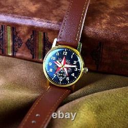 Vintage Military Watch Pobeda Red Star Antique Soviet Pilot Mechanical Watch