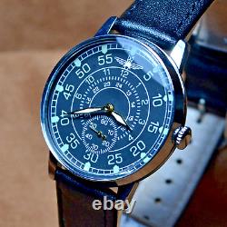 Vintage Military Watch Pobeda USSR Pilot Aviation Mechanical Men's Wristwatch