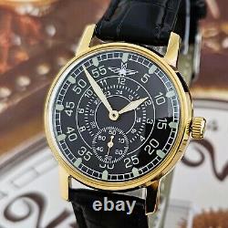 Vintage Military Watch USSR Pilot Aviation Mechanical Watch Pobeda 2602 Gold