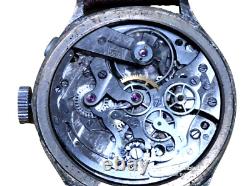 Vintage Swiss One Button Chronograph Chronometre Military Pilots Watch