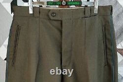 Vtg 60s Soviet Air Force Khaki Green Pilot Breeches with Azure Piping, Cinches W29