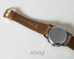 Vtg Helbros Chronograph Military Manual Wrist Watch Vertical Register Pilot