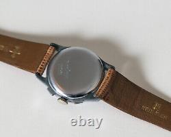 Vtg Helbros Chronograph Military Manual Wrist Watch Vertical Register Pilot