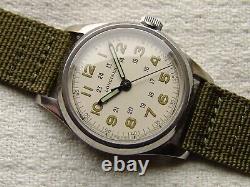 WWII period 34 mm men's LONGINES PILOT MILITARY WATCH GOOD CONDITION 1942-1951
