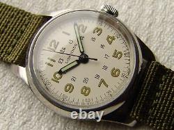 WWII period 34 mm men's LONGINES PILOT MILITARY WATCH GOOD CONDITION 1942-1951