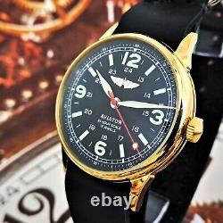 Watch RAKETA USSR PILOT AVIATOR Men's Dress Vintage Watch Mechanism 2609. HA