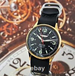 Watch RAKETA USSR PILOT AVIATOR Men's Dress Vintage Watch Mechanism 2609. HA