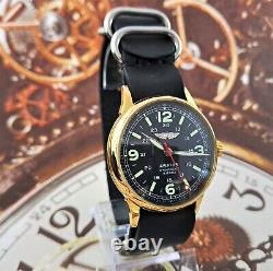 Watch RAKETA USSR PILOT AVIATOR Men's Dress Vintage Watch Mechanism 2609. HA