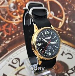 Watch RAKETA USSR PILOT AVIATOR Men's Dress Vintage Watch Mechanism 2609. HA