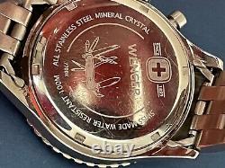 Wenger Men's AeroGraph Chronograph Stainless Steel Swiss Military Watch EUC