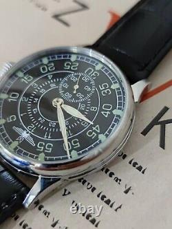 ZIM USSR SOVIET watch for pilots, military, 3q 1957, chromium plated, 13,38 in