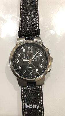 Zeitner ZM1926 pilots watch wristwatch silver mens chronograph Rare