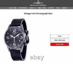 Zeno Watch Basel Pilot Aviator Chronograph Fliegeruhr Swiss Made Black Men's